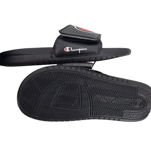 CHAMPION Sandals Women's 7 Monogram Cushion Mega Slides Unisex Adult Black Shoes - Picture 8 of 9